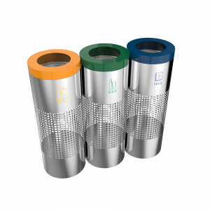 BELVEDERE SST - poubelles de tri selectif en acier inoxydable