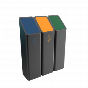 BONANZA PC - poubelles de tri selectif moderne en metal