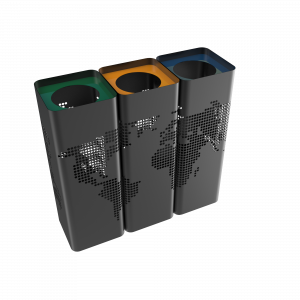 ECOMONDE PC - poubelles de tri selectif modernes en metal