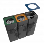ECOMONDE PC - poubelles de tri selectif modernes en metal