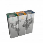 ECOMONDE SST -poubelles de tri selectif modernes en acier inoxydable