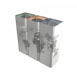 ECOMONDE SST -poubelles de tri selectif modernes en acier inoxydable