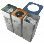 ECOMONDE SST -poubelles de tri selectif modernes en acier inoxydable