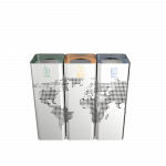 ECOMONDE SST -poubelles de tri selectif modernes en acier inoxydable