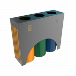ELM PCW - bacs de recyclage modernes en metal et bois