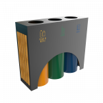ELM PCW - bacs de recyclage modernes en metal et bois