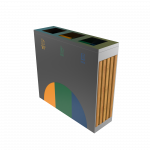 ELM PCW - bacs de recyclage modernes en metal et bois