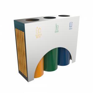 ELM SSTW - poubelles de tri selectif en acier et bois