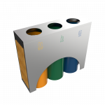 ELM SSTW - poubelles de tri selectif en acier et bois