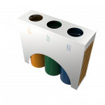 ELM SSTW - poubelles de tri selectif en acier et bois