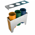 ELM SSTW - poubelles de tri selectif en acier et bois