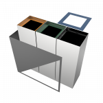 MEDELE PC - poubelles de recyclage en metal laque