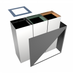 MEDELE PC - poubelles de recyclage en metal laque