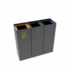 MEDELE PC - poubelles de recyclage en metal laque