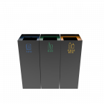 MEDELE PC - poubelles de recyclage en metal laque