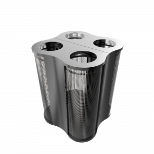 POLARIS PCM - poubelle de tri selectif moderne en metal et mesh