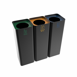 SALLIERE PC - poubelles de tri selectif modernes en metal laque
