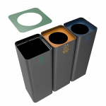 SALLIERE PC - poubelles de tri selectif modernes en metal laque