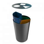 SINGLA PC - bac de recyclage en metal laque