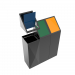 TODI PC - poubelles de tri selectif moderne en metal