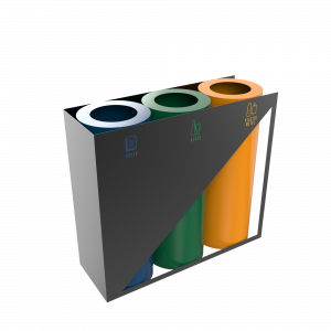 TRIOLET PC - poubelles de tri selectif en metal laque
