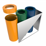 TRIOLET PC - poubelles de tri selectif en metal laque