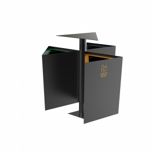 ZUPO PC - poubelles de recyclage modernes en metal