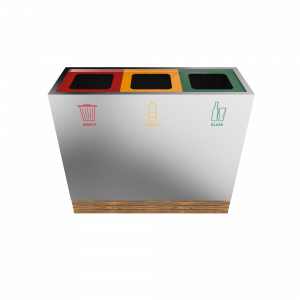TACORA SST - Bac de recyclage ingénieux en bois et acier inoxydable_1