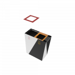 GEMINI SST poubelle compact en acier d'extérieur avec cendrier_8
