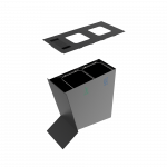 NOATAK PC poubelles de tri sélectif modernes en métal avec cendrier_5