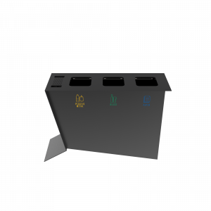 NOATAK PC poubelles de tri sélectif modernes en métal avec cendrier_9