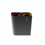 PERSEI PC poubelle de recyclage simple en tôle avec cendrier_1