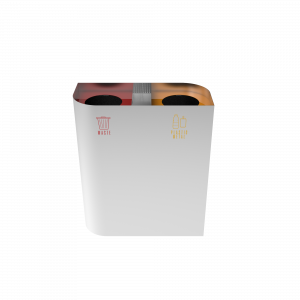 PERSEI SST poubelle de recyclage simple en acier avec cendrier_2